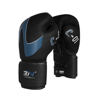 Боксерские перчатки BN fight C-01 черно-синие в наличии в магазине Сайд-Степ