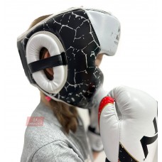 Шлем для бокса детский черно-белый Шлем для бокса детский черно-белый