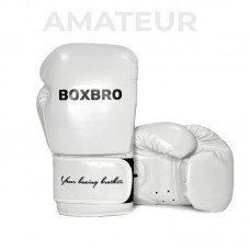 Боксерские перчатки BOXBRO amateur 10 oz белые