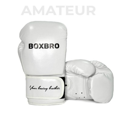 Боксерские перчатки BOXBRO amateur белые в наличии в магазине Сайд-Степ