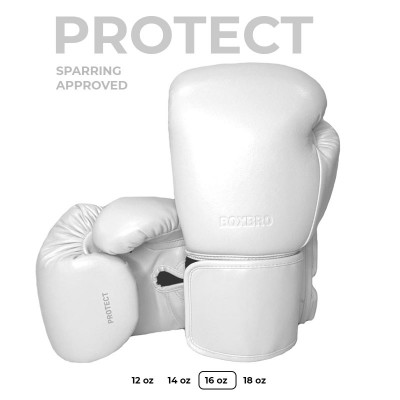 Боксерские перчатки BOXBRO protect белые 16 oz в наличии в магазине Сайд-Степ
