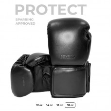 Боксерские перчатки BOXBRO protect черные 18 oz