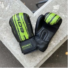 Боксерские перчатки BoyBo stain черно-зеленые