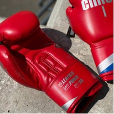 Боксерские перчатки Clinch olimp plus красные (кожа)