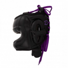 Боксерский шлем с бамперной защитой Clinch undefeated черный (кожа)