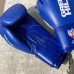Боксерские перчатки Green Hill super c лого ФБР синие (кожа) в наличии в магазине Сайд-Степ