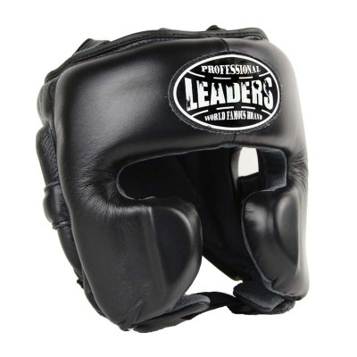 Боксерский шлем мексиканского стиля Leaders ls mex черный (кожа) в наличии в магазине Сайд-Степ
