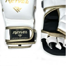 Ударно-захватные перчатки ММА Reyvel бело-золотые