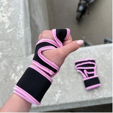 Неопреновые перчатки для зала черно-розовые