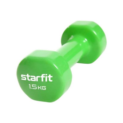 Гантель в виниловой оболочке Starfit 1.5 кг зеленая в наличии в магазине Сайд-Степ