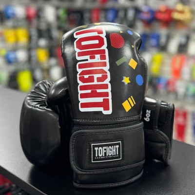 Детские боксерские перчатки TOFIGHT черные в наличии в магазине Сайд-Степ