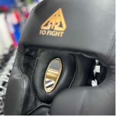 Тренировочный шлем TOFIGHT черный (кожа)