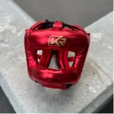 Боксерский шлем с бамперной защитой Kangrui red met