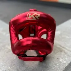 Боксерский шлем с бамперной защитой Kangrui red met
