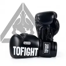 Боксерские перчатки TOFIGHT pro черные
